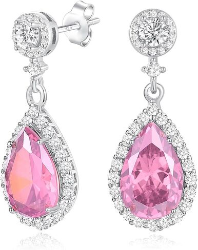 Silver Dangle Earrings for Women Sparkly Rhinestone Teardrop Crystal Formal Drop Dangling Earring,Fake Diamond Wedding Costume Jewelry in Saudi Arabia