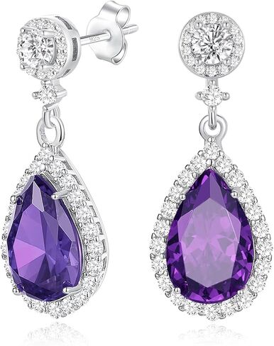 Silver Dangle Earrings for Women Sparkly Rhinestone Teardrop Crystal Formal Drop Dangling Earring,Fake Diamond Wedding Costume Jewelry in Saudi Arabia
