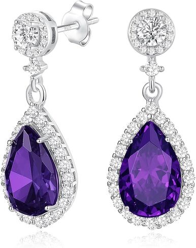 Silver Dangle Earrings for Women Sparkly Rhinestone Teardrop Crystal Formal Drop Dangling Earring,Fake Diamond Wedding Costume Jewelry in Saudi Arabia