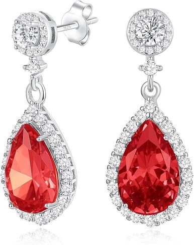 Silver Dangle Earrings for Women Sparkly Rhinestone Teardrop Crystal Formal Drop Dangling Earring,Fake Diamond Wedding Costume Jewelry in Saudi Arabia