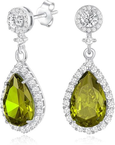 Silver Dangle Earrings for Women Sparkly Rhinestone Teardrop Crystal Formal Drop Dangling Earring,Fake Diamond Wedding Costume Jewelry in Saudi Arabia