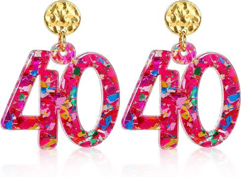 Birthday Earrings for Women, Lightweight Sparkly Acrylic Drop Dangle Earrings Birthday Gifts for Party Celebration Outfits in Saudi Arabia