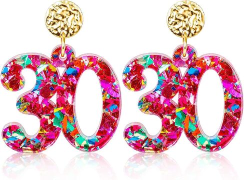 Birthday Earrings for Women, Lightweight Sparkly Acrylic Drop Dangle Earrings Birthday Gifts for Party Celebration Outfits in Saudi Arabia