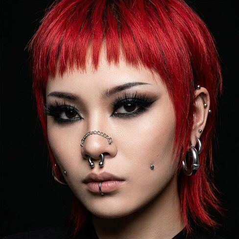 6PCS Sliver Nose Chain, Stainless Steel Nose Chain Piercing Across Noses, 7 Sizes Nose's Ring Chains, for Men and Women (3/3.5/4/4.5/5/5.5cm) in Kuwait