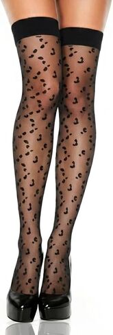 Sheer Thigh High Stockings with Heart Pattern Nylon Thigh High Pantyhose Hosiery Fashion Lolita Lace Stockings in Saudi Arabia