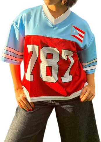 90s Streetwear 2000s Clothes Y2k Baggy Short Sleeve Top Mexico Oversized Cute Summer Jersey Shirt Graphic Tee Women Men in Saudi Arabia