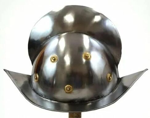 نسخة طبق الأصل من AnNafi® Spanish Conquistador Morion Armor العصور الوسطى | خوذة معدنية من العصور الوسطى | جودة فاخرة مع بطانة جلدية مناسبة | 18 مقياسًا من الفولاذ يمكن ارتداؤها للبالغين | أزياء العصور الوسطى in Kuwait
