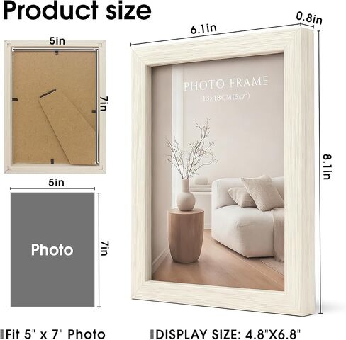 Display 4x6 Picture Frame Set of 2, 4 x 6 Photo Frames with High Definition Real Glass, Horizontal/Vertical Tabletop Display, White 2 Pack in Saudi Arabia