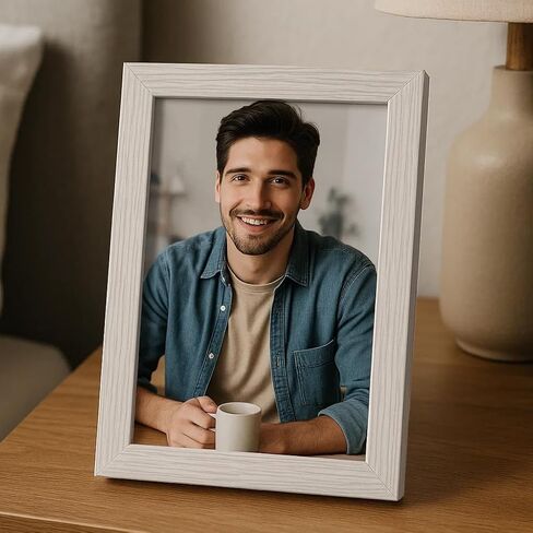 Display 4x6 Picture Frame Set of 2, 4 x 6 Photo Frames with High Definition Real Glass, Horizontal/Vertical Tabletop Display, White 2 Pack in Saudi Arabia