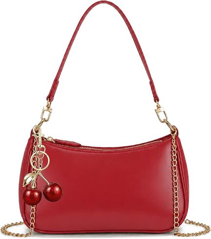 Women Trendy Crossbody Purse Cute Shoulder Bag Designer Hobo Handbag with Cherry Pendant in Kuwait