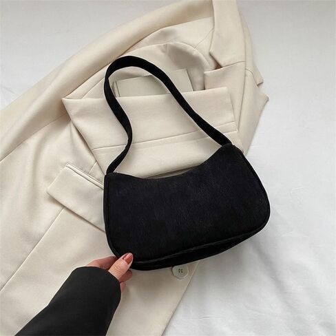 Shoulder Bags for Women, Small Corduroy Crescent Bag Cute Hobo Handbag Sling Bag Retro Clutch Purse with Zipper Closure in Kuwait
