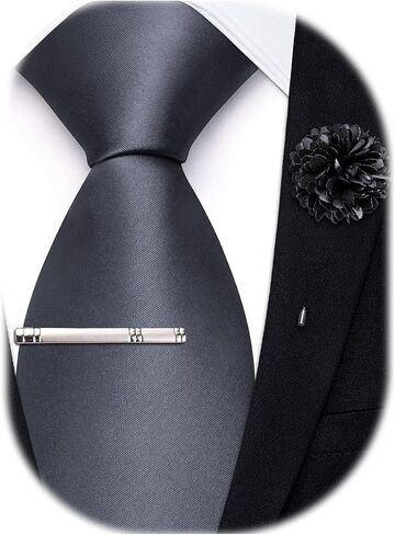 Hi-Tie Pretied Boys Ties Solid Color Kids Adjustable Necktie Lapel Pin Clip Set Age 8-12 Wedding School Graduation in Saudi Arabia