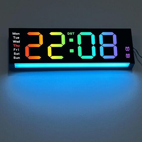 Digital Alarm Clocks for Bedrooms with Light, 7 Inch Small Digital Clock, Bedside Digital Clock with LED Display, Loud Alarm Clock for Heavy Sleepers Adults, Teens, Kids - Ideal Gift in Saudi Arabia