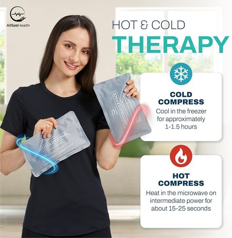 Reusable Ice Packs for Injuries - (10" x 6") Soft Ice Pack with 1 Sided Velvet Soft Fleece Fabric, Flexible Hot and Cold Gel Ice Pack Set, Grey, Pack of 2 in Saudi Arabia