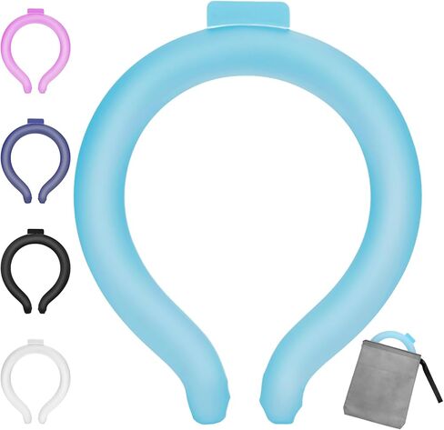 Neck Cooling Tube - Reusable Ice Neck Cooler, Wearable Cooling Neck Wrap for Personal Cooling Relief, PCM Cooling Device for Hot Flashes, Summer Heat, Outdoor Sports, Work & Travel(Blue) in Kuwait