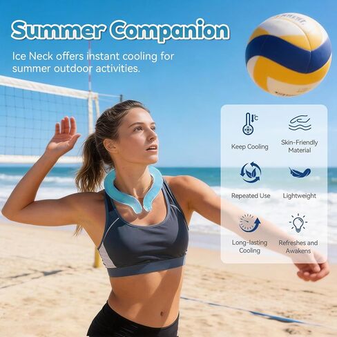 Neck Cooling Tube - Reusable Ice Neck Cooler, Wearable Cooling Neck Wrap for Personal Cooling Relief, PCM Cooling Device for Hot Flashes, Summer Heat, Outdoor Sports, Work & Travel(Blue) in Kuwait