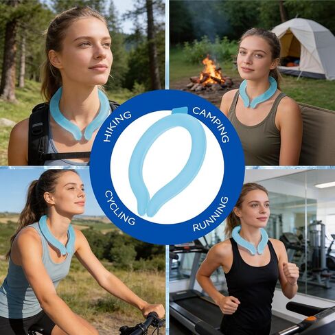 Neck Cooling Tube - Reusable Ice Neck Cooler, Wearable Cooling Neck Wrap for Personal Cooling Relief, PCM Cooling Device for Hot Flashes, Summer Heat, Outdoor Sports, Work & Travel(Blue) in Kuwait