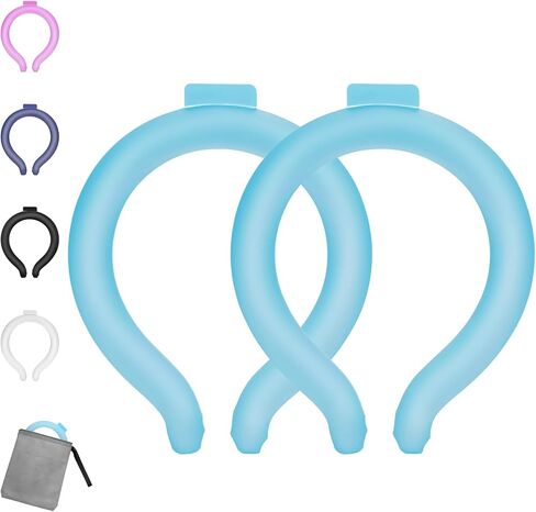 Neck Cooling Tube - Reusable Ice Neck Cooler, Wearable Cooling Neck Wrap for Personal Cooling Relief, PCM Cooling Device for Hot Flashes, Summer Heat, Outdoor Sports, Work & Travel(Blue) in Kuwait