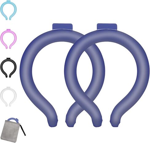 Neck Cooling Tube - Reusable Ice Neck Cooler, Wearable Cooling Neck Wrap for Personal Cooling Relief, PCM Cooling Device for Hot Flashes, Summer Heat, Outdoor Sports, Work & Travel(Blue) in Kuwait