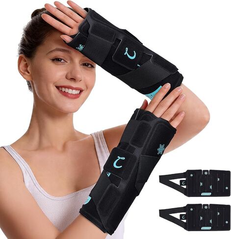 Comfytemp Wrist Ice Pack Wrap, FSA Eligible HSA, 30 Minute longlasting Reusable Gel Cold Pack for Wrist, Thumb, Hand & Forearm, Hot Cold Therapy Wrap for Carpal Tunnel, Tendonitis, Arthritis, 2 Packs in Kuwait