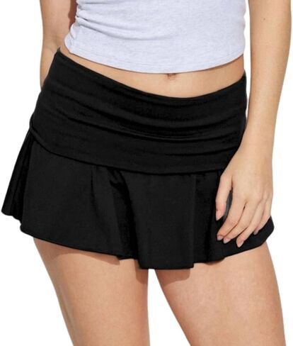 Women's High Waisted Swim Skirt Ruffled Bikini Bottom Tummy Control Swim Bottoms Bathing Suits Bottoms in Saudi Arabia
