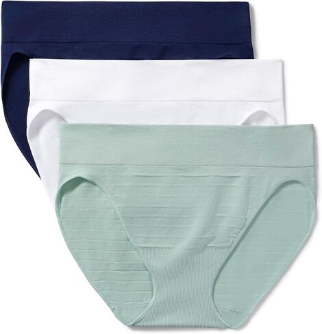 Warner's Women's Blissful Benefits Women's Dig-free Comfort Seamless Stretch Mid Waist 3-pack Bikini in Kuwait