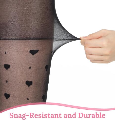 Heart Tights for Women, Heart Stockings for Women, Teen, Partners, Valentine, Parties, Cosplay (Black) in Kuwait