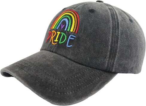 Pride Rainbow Hats for Men Women, Funny Adjustable Cotton Embroidered LGBTQ Gay Heart Baseball Cap in Saudi Arabia