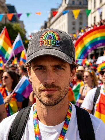 Pride Rainbow Hats for Men Women, Funny Adjustable Cotton Embroidered LGBTQ Gay Heart Baseball Cap in Saudi Arabia