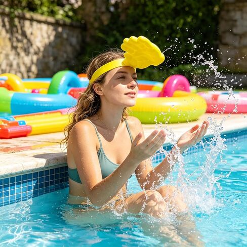 Funny Hand Shaped Sun Visor Hat, Adjustable Novelty Palm Shaped Sun Hat for Men and Women, Pool, Party, Summer Outdoor UV Protection, One Size Fits Most, Yellow in Kuwait