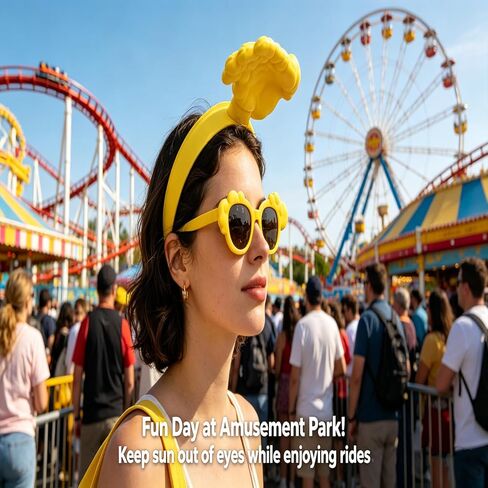 Funny Hand Shaped Sun Visor Hat, Adjustable Novelty Palm Shaped Sun Hat for Men and Women, Pool, Party, Summer Outdoor UV Protection, One Size Fits Most, Yellow in Kuwait