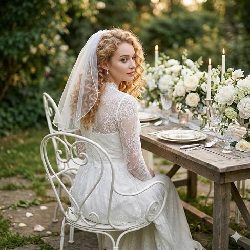 حجاب صغير أبيض، حجاب قصير مع مشط، حجاب لؤلؤي من التول لحفلات الزفاف والعزوبية in Kuwait
