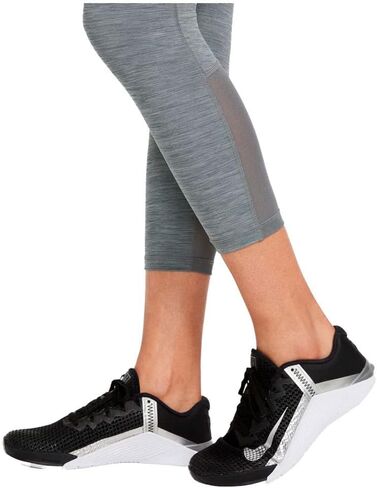 Nike Womens 365 Mid Rise Tight Crop Leggings رمادي | أسود كبير in Kuwait