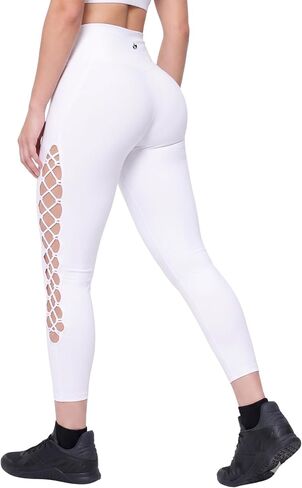Women’s High Waist Interlace Leggings Seamless Compression Yoga Pants with Tummy Control, Squat Proof Workout in Kuwait