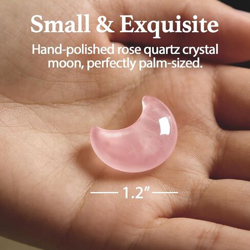 Rose Quartz Moon Pocket Hug with Message Card, I Love You to the Moon and Back Keepsake, Emotional Support Crystal, Thinking of You Gift for Sister Friend Daughter (Rose) in Saudi Arabia