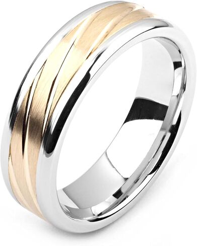 7 millimeters wide two-tone cobalt & 14K yellow gold wedding band (solid, not plated) in Saudi Arabia