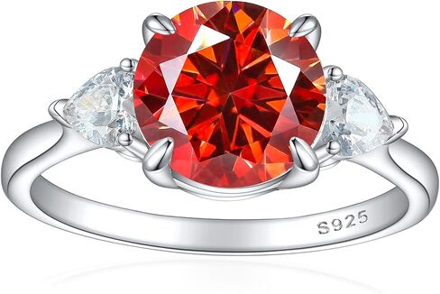 2ct Moissanite Women Ring 8MM Colorful Laboratory Diamonds S925 Silver Anniversary Wedding Bands Jewelry in Saudi Arabia
