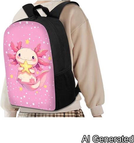 Star Axolotl Kids School Backpack for Girls Backpacks with Lunch Box Water Bottle Sleeve and Pencil Case 4 Piece Elementary Bookbags for Girls School Bags Lightweight Daypack in Saudi Arabia