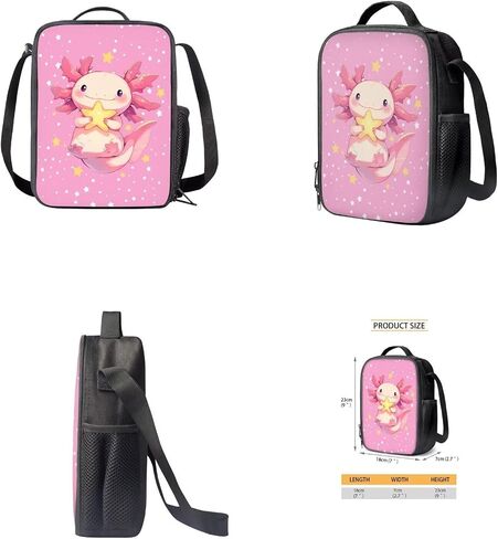 Star Axolotl Kids School Backpack for Girls Backpacks with Lunch Box Water Bottle Sleeve and Pencil Case 4 Piece Elementary Bookbags for Girls School Bags Lightweight Daypack in Saudi Arabia