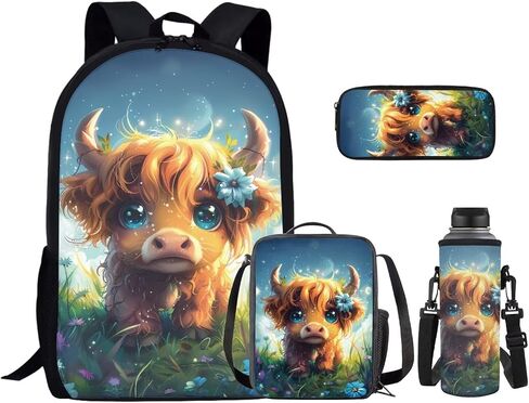 Star Axolotl Kids School Backpack for Girls Backpacks with Lunch Box Water Bottle Sleeve and Pencil Case 4 Piece Elementary Bookbags for Girls School Bags Lightweight Daypack in Saudi Arabia