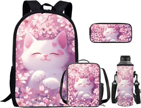 Star Axolotl Kids School Backpack for Girls Backpacks with Lunch Box Water Bottle Sleeve and Pencil Case 4 Piece Elementary Bookbags for Girls School Bags Lightweight Daypack in Saudi Arabia