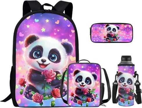 Star Axolotl Kids School Backpack for Girls Backpacks with Lunch Box Water Bottle Sleeve and Pencil Case 4 Piece Elementary Bookbags for Girls School Bags Lightweight Daypack in Saudi Arabia
