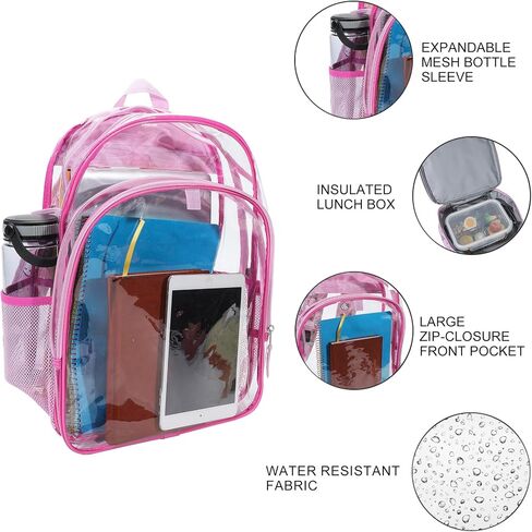 Bioworld Hello Kitty 2-Piece 16" Kids Clear Backpack & Lunch Box Set For School And Travel in Kuwait