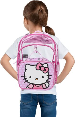 Bioworld Hello Kitty 2-Piece 16" Kids Clear Backpack & Lunch Box Set For School And Travel in Kuwait