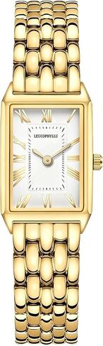 Small Gold Watches for Women with Vintage Rectangular Case, Classic Roman Dial,Stainless Steel Band Water Resistant Adjustment Tool Included in Saudi Arabia