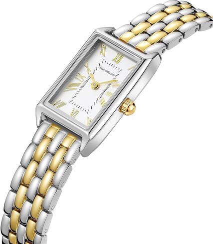 Small Gold Watches for Women with Vintage Rectangular Case, Classic Roman Dial,Stainless Steel Band Water Resistant Adjustment Tool Included in Kuwait