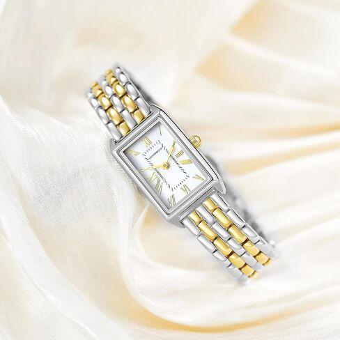 Small Gold Watches for Women with Vintage Rectangular Case, Classic Roman Dial,Stainless Steel Band Water Resistant Adjustment Tool Included in Kuwait