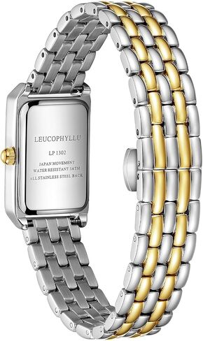 Small Gold Watches for Women with Vintage Rectangular Case, Classic Roman Dial,Stainless Steel Band Water Resistant Adjustment Tool Included in Kuwait