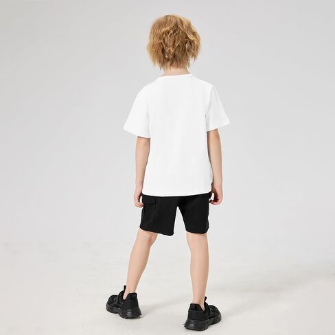 4 Pack Boys Shirts Cotton Short Sleeve Shirts for Boys Kids T Shirts Clothes Youth Summer Tops for Toddler(2T-14Y) in Saudi Arabia