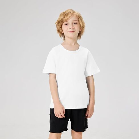 4 Pack Boys Shirts Cotton Short Sleeve Shirts for Boys Kids T Shirts Clothes Youth Summer Tops for Toddler(2T-14Y) in Saudi Arabia